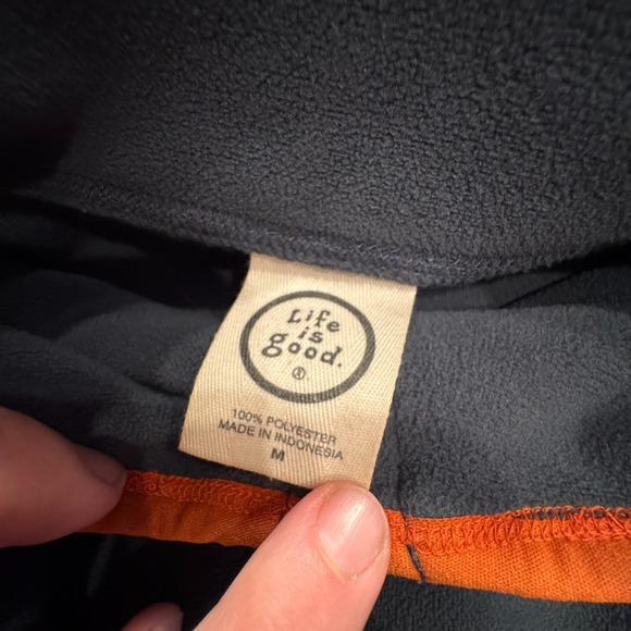 Life is Good‎ Jacket Mens Medium Gray Fleece 1/4 Zip Outdoor Lounge Sweatshirt - Picture 3 of 7